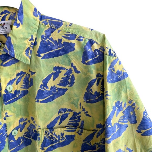 Rum Reggae Men's Cabana Aloha Shirt Humu Humu Hues Fish Motif Size Small - Picture 8 of 10